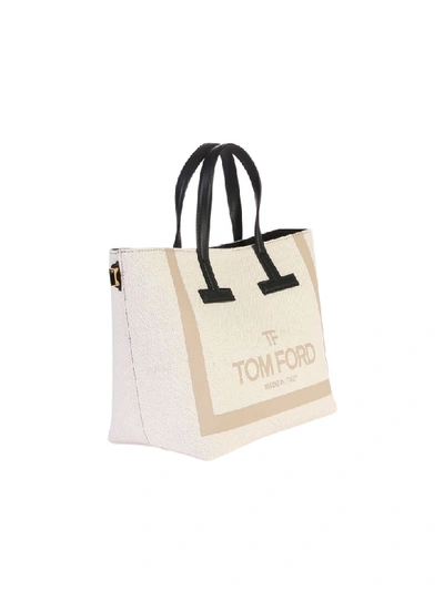 Shop Tom Ford Tote Bag In Beige