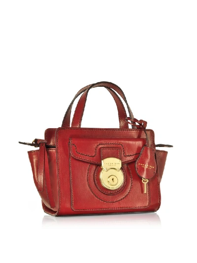 Shop The Bridge Rufina Small Leather Satchel Bag In Red