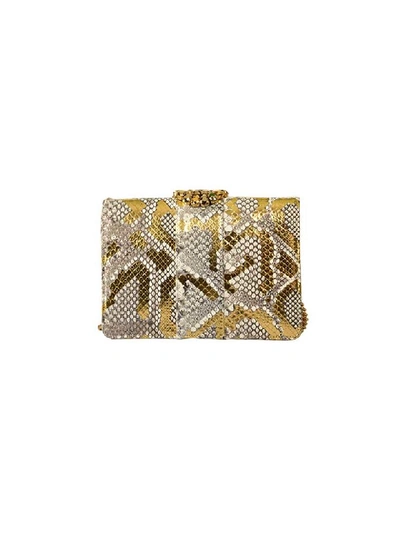 Shop Gedebe Crystal Embellished Shoulder Bag In Roccia Gold