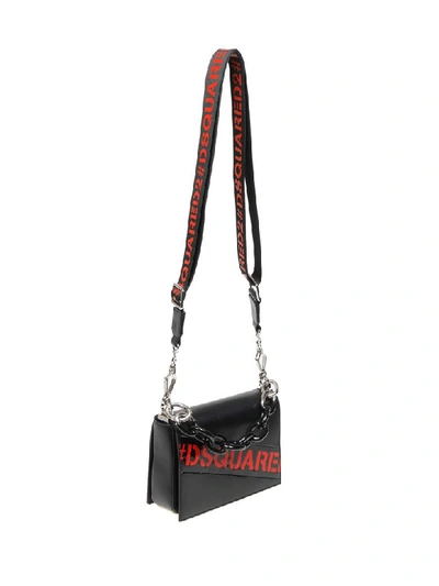 Shop Dsquared2 Hand Boss In Black Leather In Black/red