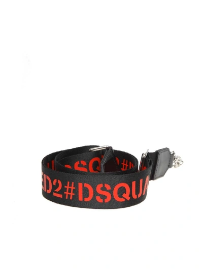 Shop Dsquared2 Hand Boss In Black Leather In Black/red