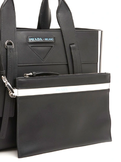 Shop Prada Overture Bag In Black & White