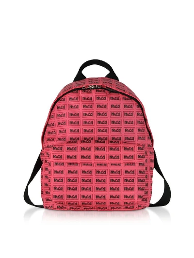 Shop Mcq By Alexander Mcqueen Mcq Alexander Mcqueen Neon Pink Metal Repeat Logo Backpack