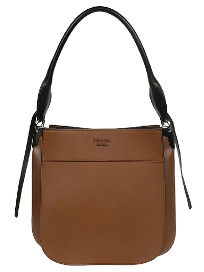 Shop Prada Margit Shoulder Bag In Brown