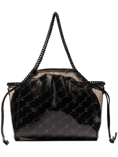 Shop Stella Mccartney Falabella Monogram Tote In Fumee/black