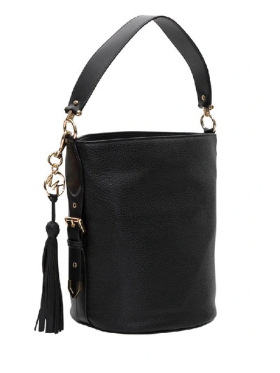 Michael Michael Kors Brooke Medium Pebbled Leather Bucket Bag In Black |  ModeSens