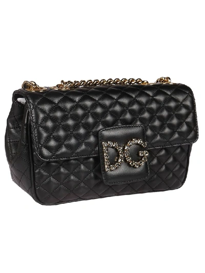 Shop Dolce & Gabbana Quilted Shoulder Bag In Black