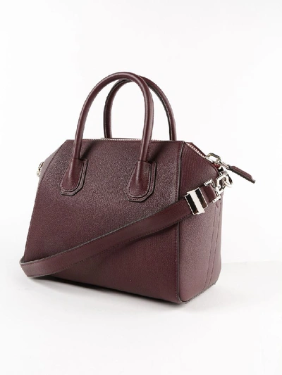 Shop Givenchy Small Antigona Tote In Aubergine