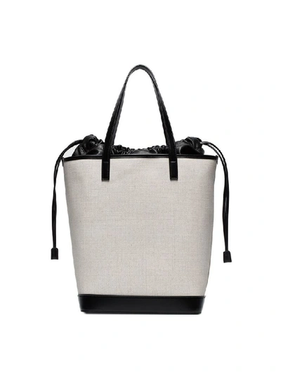 Shop Saint Laurent Teddy Shopper Bag In White/black