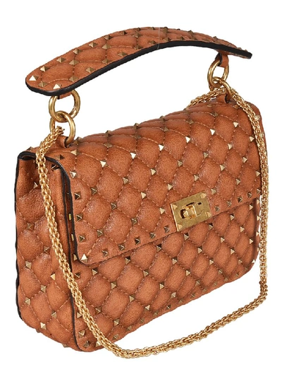 Shop Valentino Rockstud Spike Shoulder Bag In Basic