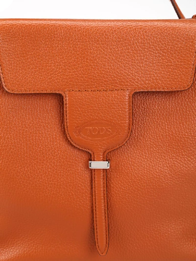 Shop Tod's Joy Mini Leather Bag In Cuoio