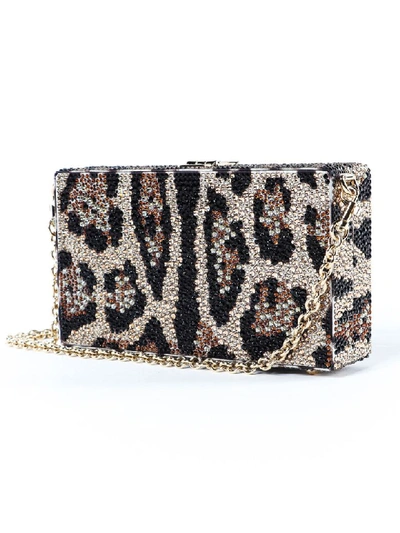 Shop Dolce & Gabbana Leopard Print Embellished Shoulder Bag In M Leo New