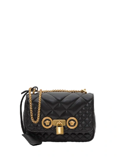 Shop Versace Icon Crossbody Bag In Black