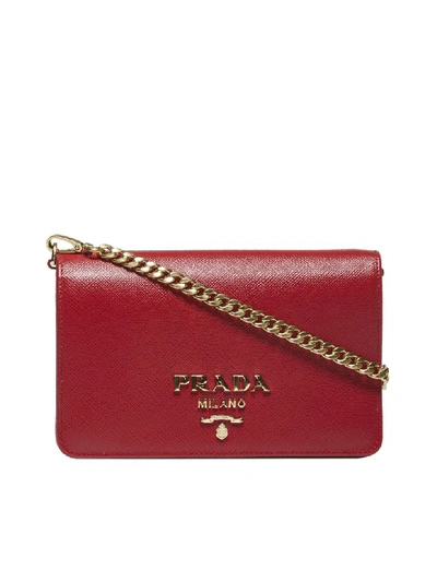 Shop Prada Shoulder Bag In Red