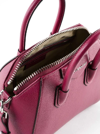 Shop Givenchy Mini Antigona Tote In Orchid Purple