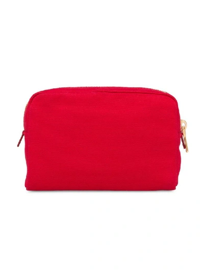 Shop Prada Fabric Cosmetic Pouch In Rosso+talco