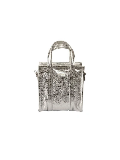 Shop Balenciaga Bazaar Shopper Bag In Silver
