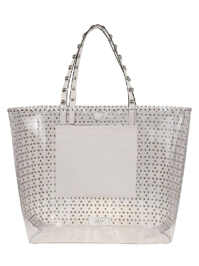 Shop Red Valentino Studded Tote In Trasparente