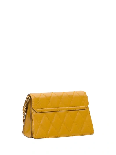 Shop Givenchy Gv3 Small Bag In Matelassé Leather In Oro