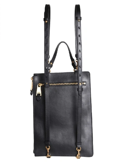 Shop Moschino Leather Backpack In Nero