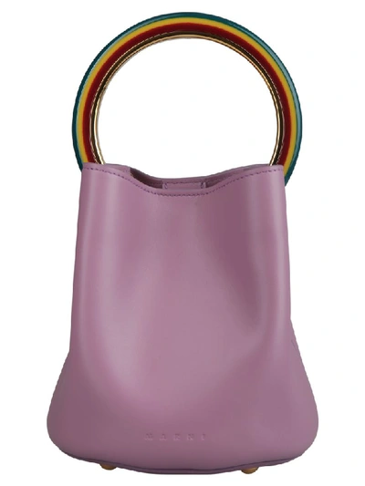 Shop Marni Pannier Bucket Bag In Light Lila