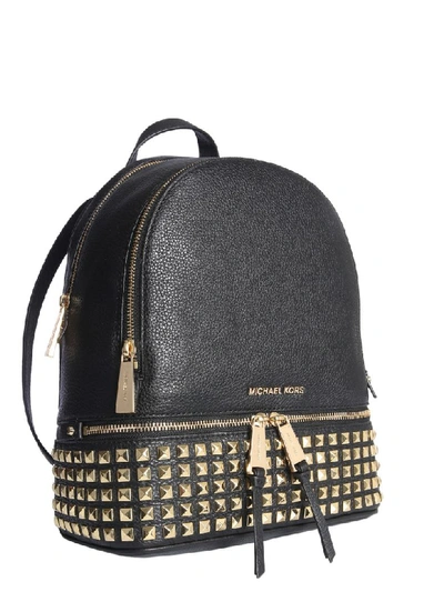 Shop Michael Michael Kors Medium Rhea Backpack In Nero