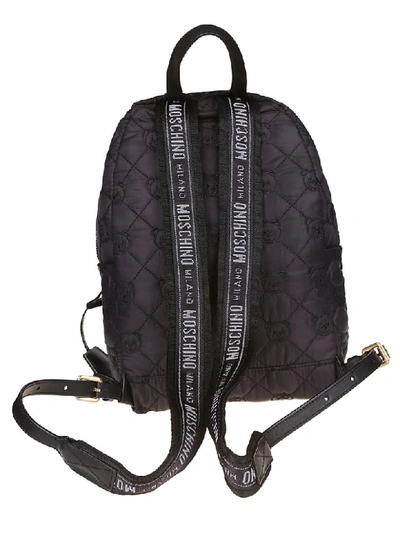 Shop Moschino Teddy Quilted Backpack In Basic