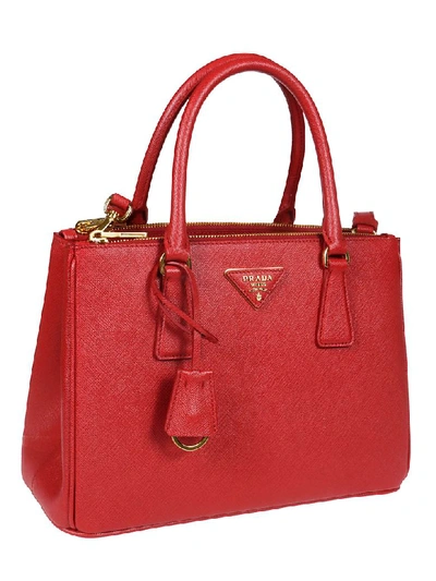 Shop Prada Galleria Medium Tote In Red