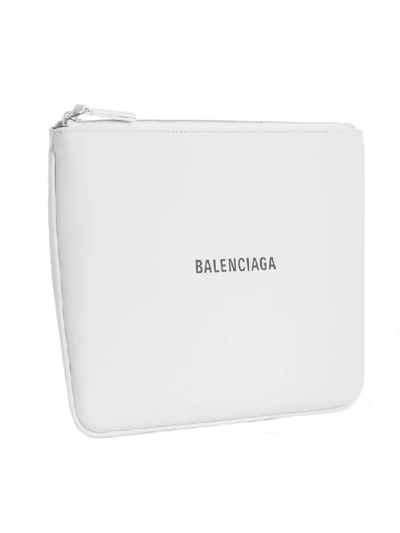 Shop Balenciaga Everyday Pouch In Blanc Optique Noir