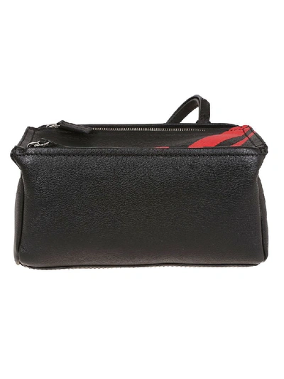 Shop Givenchy Pandora Mini Shoulder Bag In Black Red