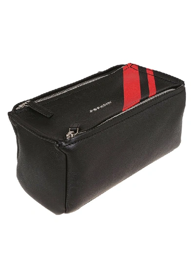 Shop Givenchy Pandora Mini Shoulder Bag In Black Red