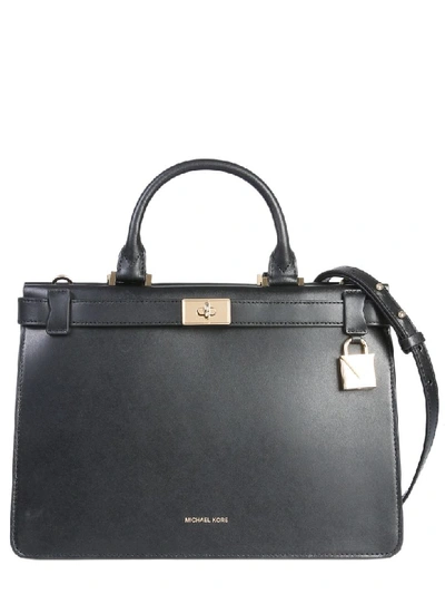 Shop Michael Michael Kors Medium Tatiana Handbag In Nero