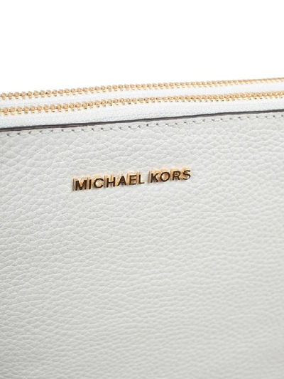 Shop Michael Michael Kors Double-zip Clutch In Optic White