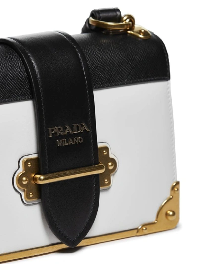Shop Prada Cahier Chest Shoulder Bag In White