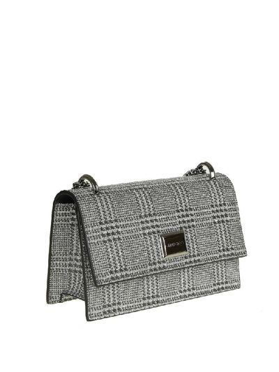 Shop Jimmy Choo Leni Clutch In Fabric Glitter Color Silver