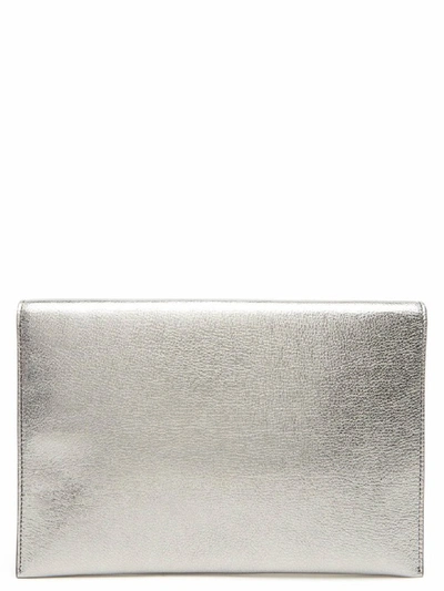 Shop Alexander Mcqueen Skull Envelope Bag In Silver