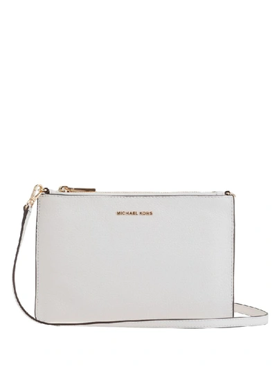 Shop Michael Michael Kors Pouch Xbody In Optic White