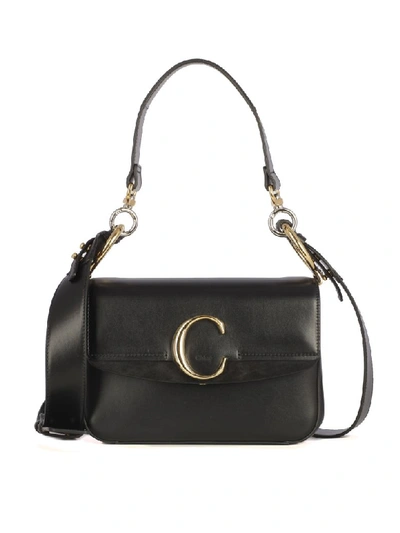 Shop Chloé S C Double Shoulder Bag In Black