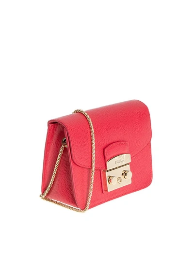 Shop Furla Mini Metropolis Bag In Red