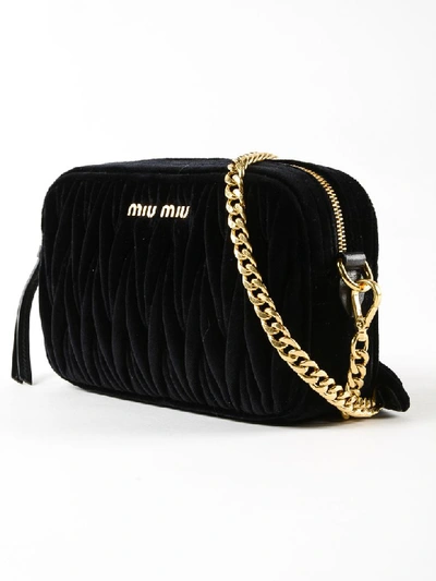 Shop Miu Miu Matelassé Shoulder Bag In Nero