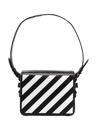Shop Off-white Diagonal Print Shoulder Bag In Black White
