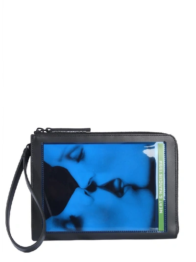 Shop Dsquared2 Printed Pouch In Nero