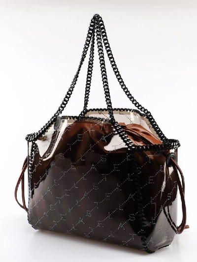 Shop Stella Mccartney Falabella Monogram Tote In Fumee/cinnamon