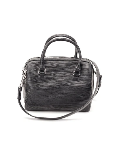 Shop Trussardi T-easy City Saffiano Faux Leather Bag In Black