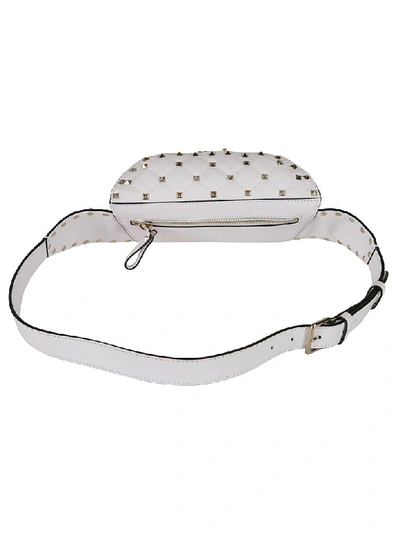 Shop Valentino Spike Belt Bag In Vp Bianco Nero