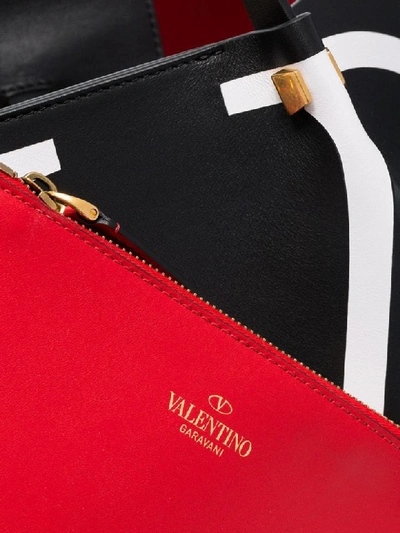 Shop Valentino Medium Logo Tote In Ner Nero/bianco/rouge