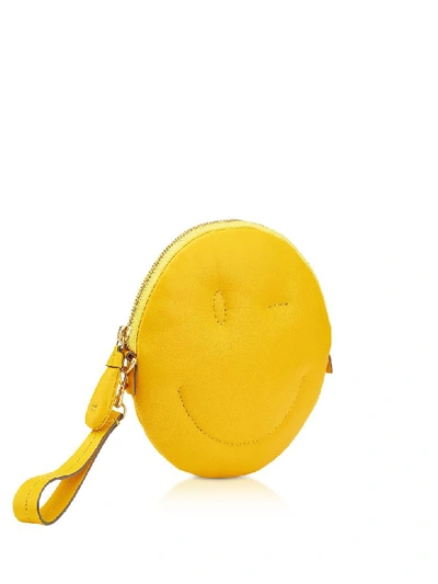 Shop Anya Hindmarch Soft Nappa Soleil Wink Chubby Clutch In Yellow