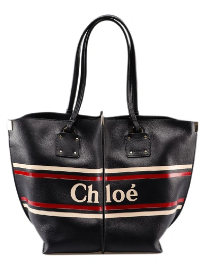 Shop Chloé Medium Vick Tote In Full Blue