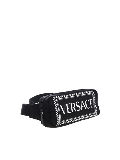 Shop Versace Logo Print Belt Bag In Black