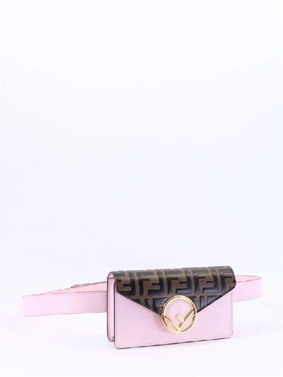 Shop Fendi Belt Bag Pink Leather Ff